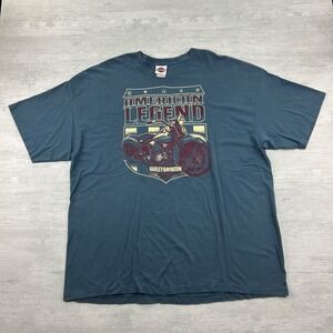 Vintage Harley Davidson American Legend Shirt Size 3XL Blue Pueblo Colorado Bike